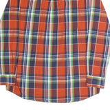 CHAPS Mens Orange & Navy Blue Plaid Cotton Blend Shirt M Button Down Smart