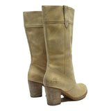 TIMBERLAND Womens Leather Beige High Heel Boots UK 5 Waterproof Stylish