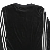 ADIDAS Womens Black Crew Neck UK 6 Sweatshirt Three Stripe Logo Comfortable Fit