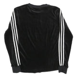 ADIDAS Womens Black Crew Neck UK 6 Sweatshirt Three Stripe Logo Comfortable Fit