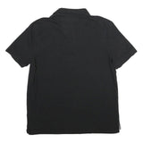 NAUTICA Mens Black Polo Shirt Short Sleeve Embroidered Logo Cotton Blend M