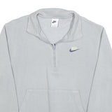NIKE Mens Grey 1/4 Zip Sweater S Cotton Blend Sportswear Casual Pullover