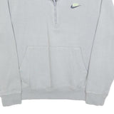NIKE Mens Grey 1/4 Zip Sweater S Cotton Blend Sportswear Casual Pullover