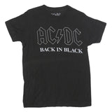 ACDC Womens Black Back In Black Graphic T-Shirt S Short Sleeve Crew Neck Band