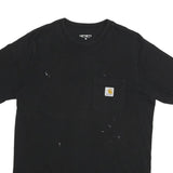 CARHARTT Mens Black Pocket T-Shirt M Short Sleeve Crew Neck Cotton Blend Casual