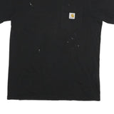 CARHARTT Mens Black Pocket T-Shirt M Short Sleeve Crew Neck Cotton Blend Casual