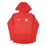NIKE Mens Red FC Champer Hoodie S Polyester Blend Athletic Sweatshirt