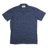 DICKIES Mens Navy Blue Work Shirt M Polyester Blend Durable Button Pocket