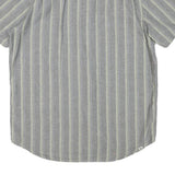 VANS Mens Grey & White Stripe Shirt M Casual Cotton Blend Summer Button