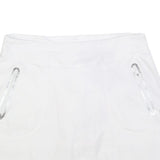 NIKE Womens White Polyester Blend Mini Skort Zip Pockets L Athletic Sports
