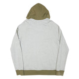 NIKE Mens Grey & Olive Zip Up Hoodie L 1908 Applique Drawstring