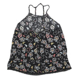 SUPERDRY Womens Black Paisley Print Halter Neck Sleeveless Top UK 10 Summer