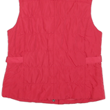 TRIBAL Womens Red Quilted Button Jacket M Polyester Blend Waist Detail