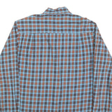 PIERRE CARDIN Mens Blue & Brown Check Shirt M Button Down Collar Casual Cotton