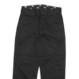 DICKIES Mens Cotton Blend Black Regular Straight Trousers W30 L26 Workwear Zip