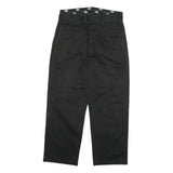 DICKIES Mens Cotton Blend Black Regular Straight Trousers W30 L26 Workwear Zip