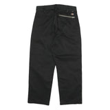 DICKIES Mens Cotton Blend Black Regular Straight Trousers W30 L26 Workwear Zip
