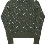 NIKE Girls Green & Blue Hoodie L Cotton Blend Printed Pullover Hooded Sweatshirt