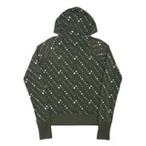 NIKE Girls Green & Blue Hoodie L Cotton Blend Printed Pullover Hooded Sweatshirt