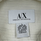 Armani Exchange Striped Shirt - Large Beige Cotton Blend