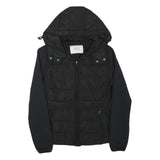 MALVIN Womens Black Outdoor Jacket S Polyester Blend Woven Plain Zip Hooded