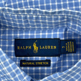 Age 7 Ralph Lauren Checked Shirt - Small Blue Cotton