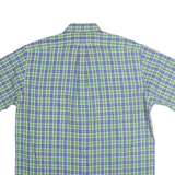 RALPH LAUREN Mens Green & Blue Check Shirt L Classic Button Collar Cotton