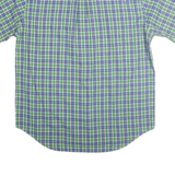 RALPH LAUREN Mens Green & Blue Check Shirt L Classic Button Collar Cotton