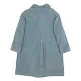 RENE SCHAAD Womens Blue Wool Blend Button Jacket M Classic Plain Stylish