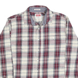 WRANGLER Mens Red & White Plaid Cotton Blend Shirt L Long Sleeve Checked Button