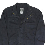 G-STAR Mens Black Slim Jacket M Cotton Blend Zip Chest Pockets Casual Outerwear