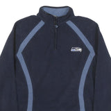 NFL Womens Navy Blue Pullover Plain Crew Neck Basic Knit Jumper L Polyester