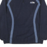 NFL Womens Navy Blue Pullover Plain Crew Neck Basic Knit Jumper L Polyester