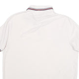 TOMMY HILFIGER Mens White Polo Shirt L Cotton Short Sleeve Basic