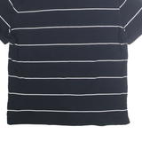 TOMMY HILFIGER Mens Blue & White Striped Short Sleeve Polo Shirt L