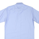 AMSA Mens Blue Short Sleeve Shirt L Cotton Blend Classic Fit Pocket