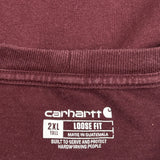 Carhartt Tall T-Shirt - 2XL Burgundy Cotton