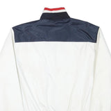 POLO RALPH LAUREN Mens White & Navy Zip Jacket XL Polyester Blend Striped Track