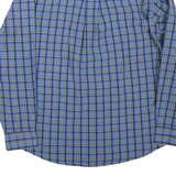 CHAPS Mens Blue Green Check Shirt L Button-Down Collar Long Sleeve Cotton Blend