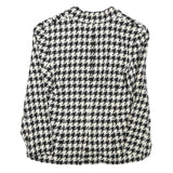 TATTOO Womens Black & White Houndstooth Classic Jacket XS Wool Blend Button