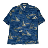 Campia Moda Hawaiian Shirt - Large Blue Viscose