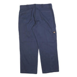 DICKIES Mens Cotton Blend Navy Regular Straight Trousers W38 L30 Workwear