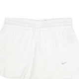 NIKE Womens White Casual Shorts S W28 Lightweight Polyester Drawstring
