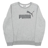 PUMA Mens Grey Cotton Blend Crew Neck M Sweatshirt Logo Print Casual