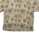 NATURAL ISSUE Mens Beige & Cream Short Sleeve Viscose Shirt XL Palm Tree Print