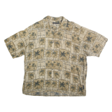 NATURAL ISSUE Mens Beige & Cream Short Sleeve Viscose Shirt XL Palm Tree Print