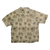 NATURAL ISSUE Mens Beige & Cream Short Sleeve Viscose Shirt XL Palm Tree Print