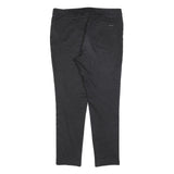 DKNY Womens Cotton Blend Black Slim Straight Trousers W34 L28 Stylish Comfort