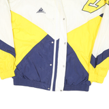 APEX ONE Mens White & Yellow & Navy Zip Jacket XL Nylon Outdoor Casual