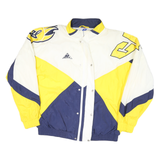 APEX ONE Mens White & Yellow & Navy Zip Jacket XL Nylon Outdoor Casual